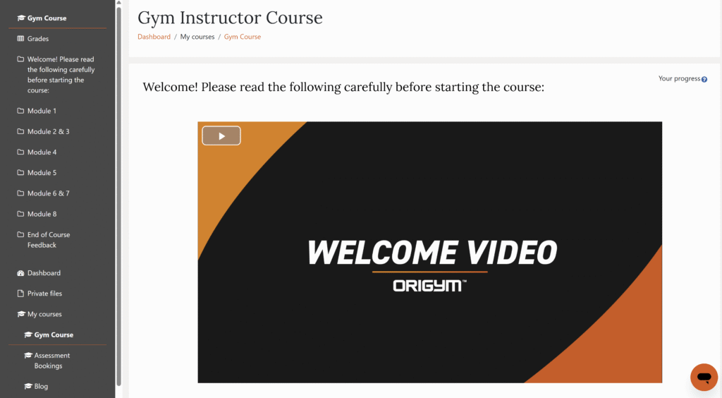 Inside look at the Origym course I’m studying with.