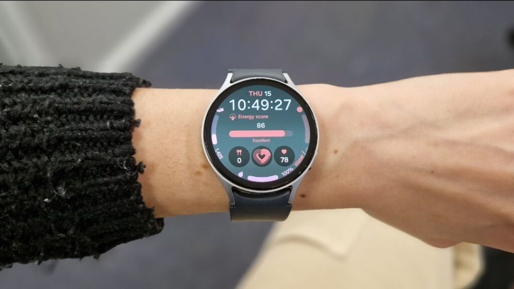 A photo of a fitness tracker, Samsung Galazy Watch7 used for tracking body goals and to solidify dream body affirmations
