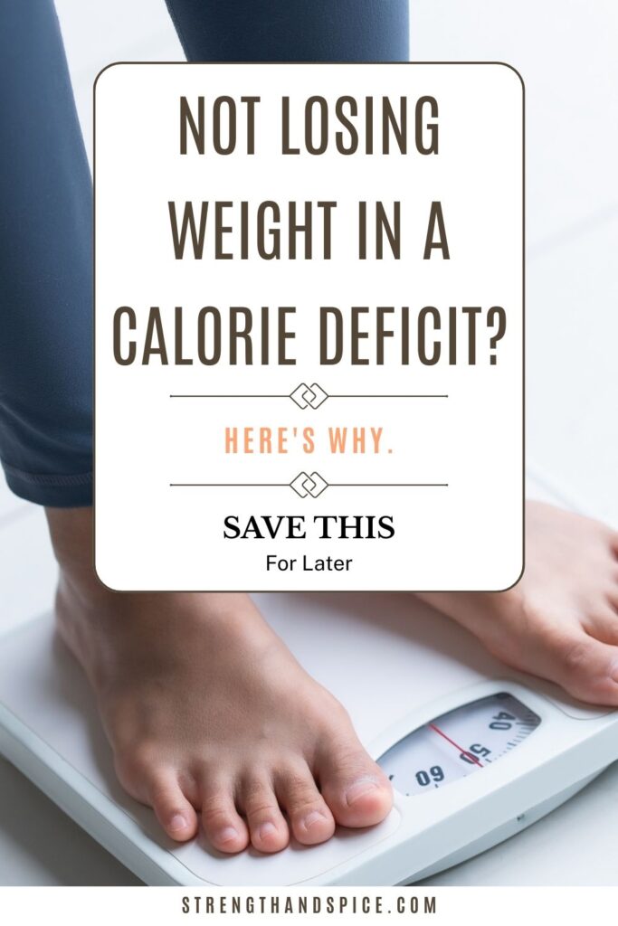 Why am I not losing weight in a calorie deficit Pinterest graphic.