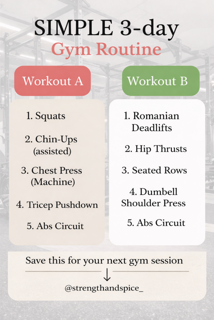 Train G Routine Beginner Gym Routine: Simple Plan You Can Actually Stick To